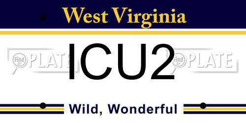 ICU2 West Virginia License Plate