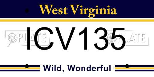 ICV135 West Virginia License Plate