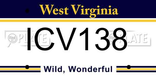 ICV138 West Virginia License Plate