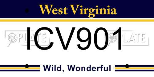 ICV901 West Virginia License Plate
