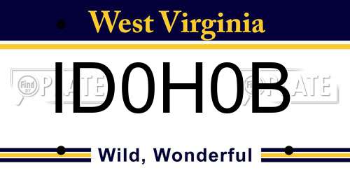 ID0H0B West Virginia License Plate