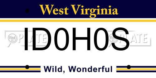 ID0H0S West Virginia License Plate