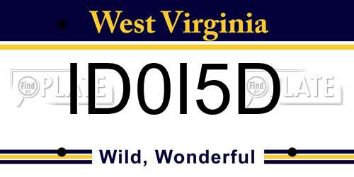 ID0I5D West Virginia License Plate
