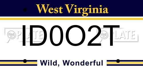 ID0O2T West Virginia License Plate