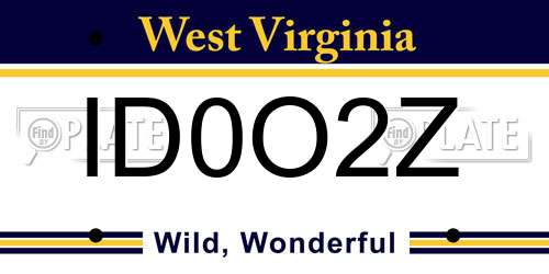 ID0O2Z West Virginia License Plate
