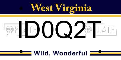 ID0Q2T West Virginia License Plate