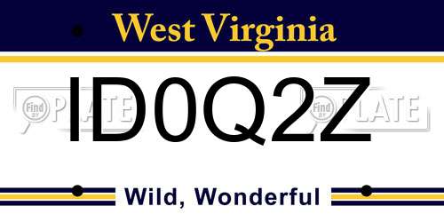 ID0Q2Z West Virginia License Plate