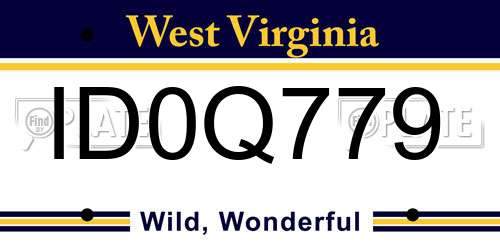 ID0Q779 West Virginia License Plate