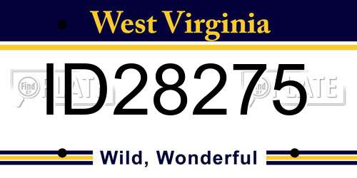 ID28275 West Virginia License Plate