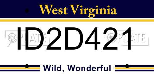ID2D421 West Virginia License Plate