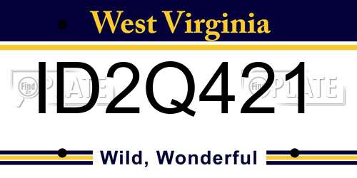 ID2Q421 West Virginia License Plate