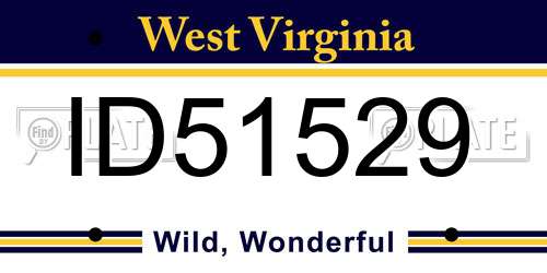 ID51529 West Virginia License Plate