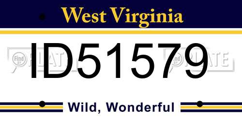 ID51579 West Virginia License Plate