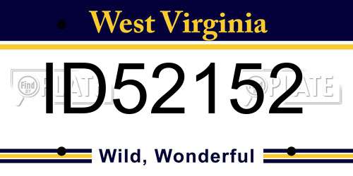 ID52152 West Virginia License Plate
