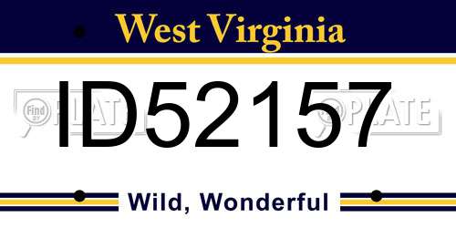 ID52157 West Virginia License Plate