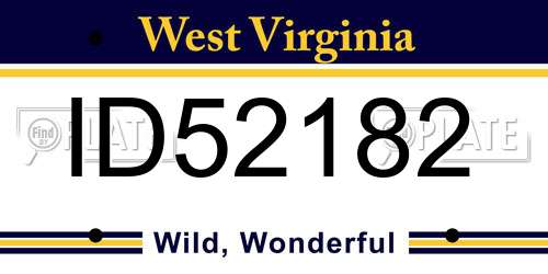 ID52182 West Virginia License Plate