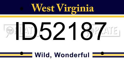 ID52187 West Virginia License Plate