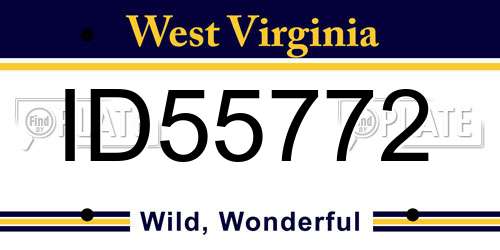 ID55772 West Virginia License Plate