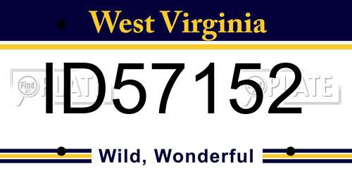 ID57152 West Virginia License Plate