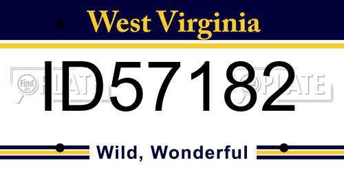 ID57182 West Virginia License Plate