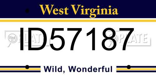 ID57187 West Virginia License Plate