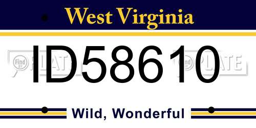 ID58610 West Virginia License Plate