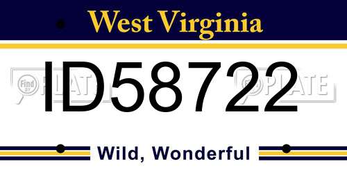 ID58722 West Virginia License Plate