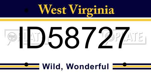 ID58727 West Virginia License Plate