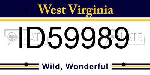 ID59989 West Virginia License Plate