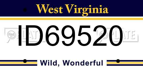 ID69520 West Virginia License Plate