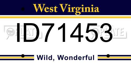 ID71453 West Virginia License Plate