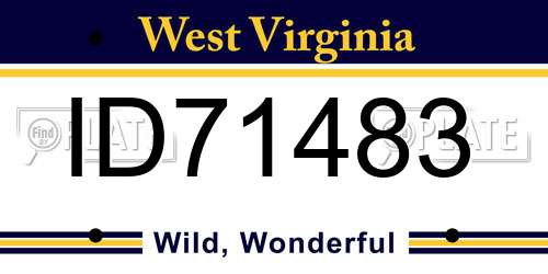 ID71483 West Virginia License Plate