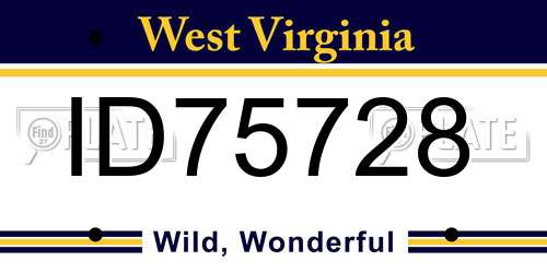 ID75728 West Virginia License Plate
