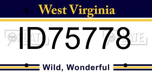 ID75778 West Virginia License Plate