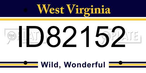 ID82152 West Virginia License Plate