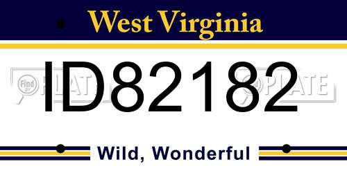 ID82182 West Virginia License Plate
