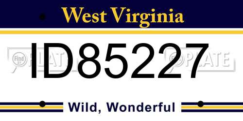 ID85227 West Virginia License Plate