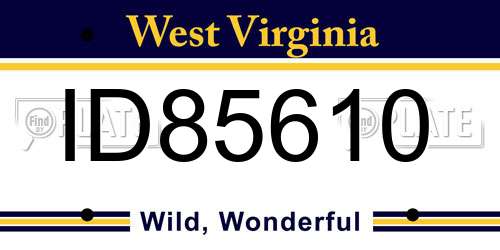 ID85610 West Virginia License Plate