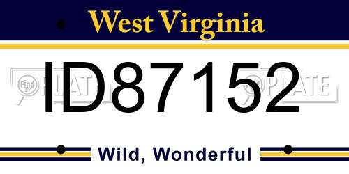 ID87152 West Virginia License Plate