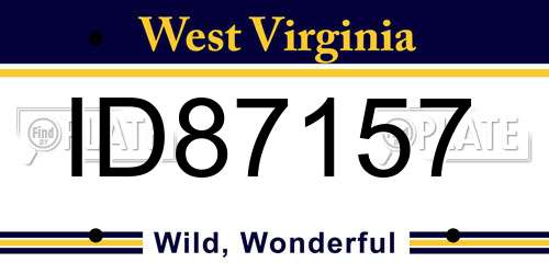 ID87157 West Virginia License Plate