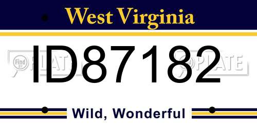 ID87182 West Virginia License Plate