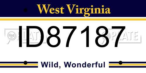 ID87187 West Virginia License Plate