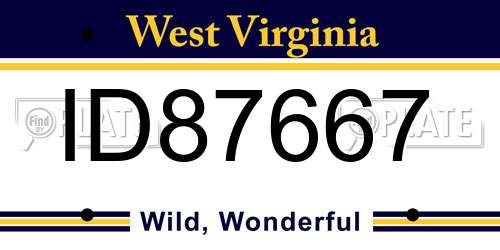 ID87667 West Virginia License Plate