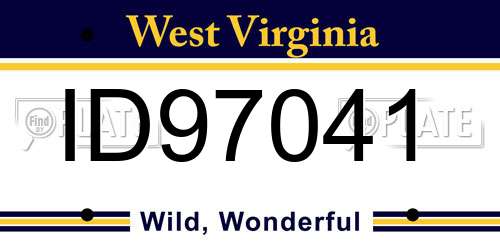 ID97041 West Virginia License Plate