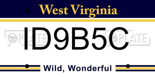 ID9B5C West Virginia License Plate