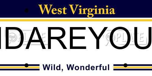 IDAREYOU West Virginia License Plate