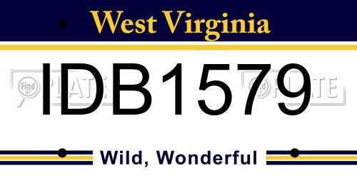 IDB1579 West Virginia License Plate