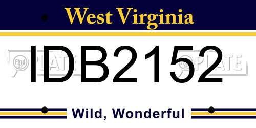 IDB2152 West Virginia License Plate