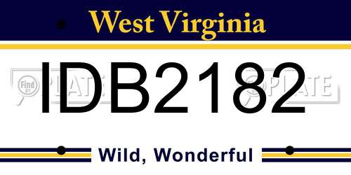 IDB2182 West Virginia License Plate
