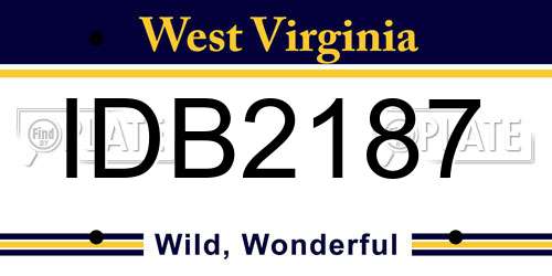 IDB2187 West Virginia License Plate